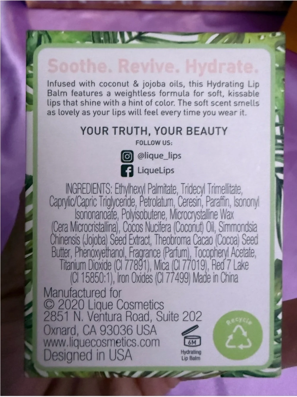 Lique Cosmetics lip balm